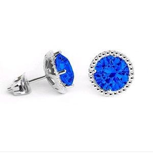 Glimmering art jewelry swarovski crystal sapphire